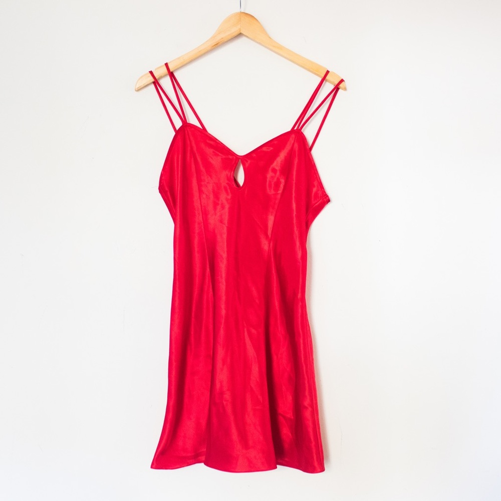 California Dynasty | Vintage 90's Red Spaghetti Strap Nightgown Negligee